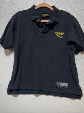 5/$25 Gold's Gym Men's Black Polo Shirt - Staff Logo